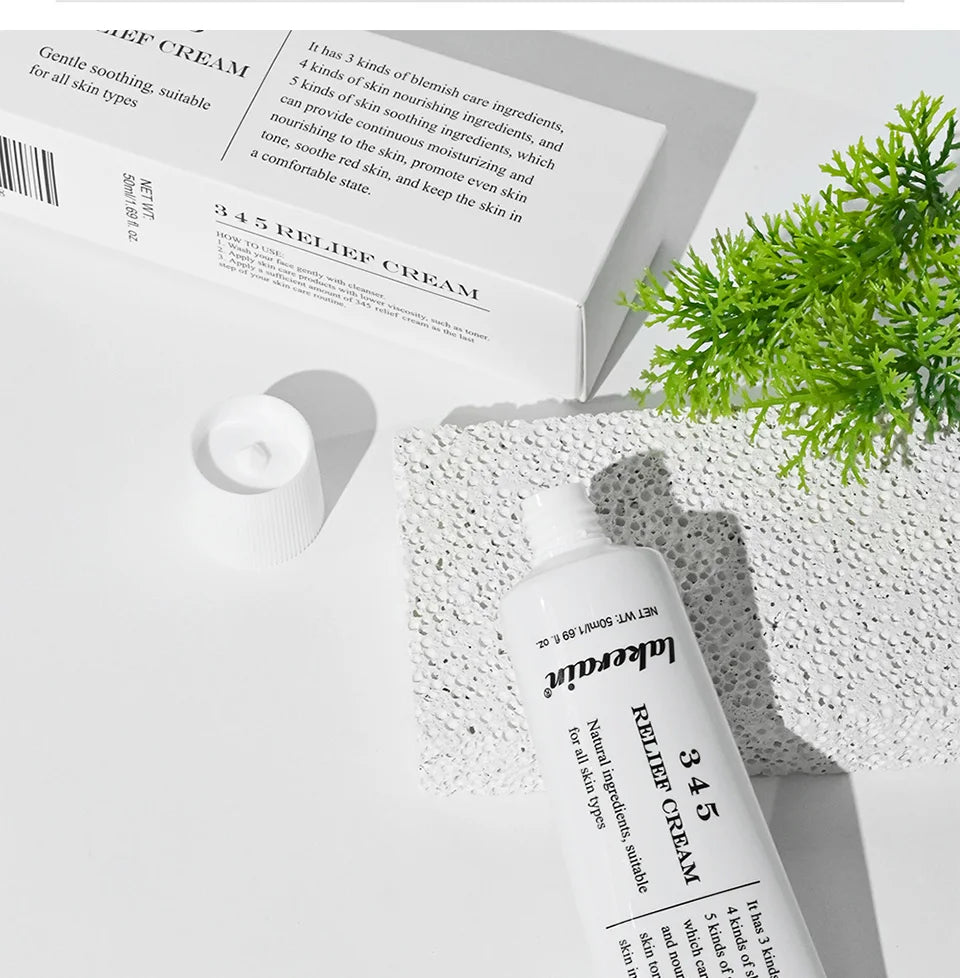 Crème Apaisante Relief 345 - Hydratante Anti-Imperfections Nourrissante Soin Peau Sensible Beauté