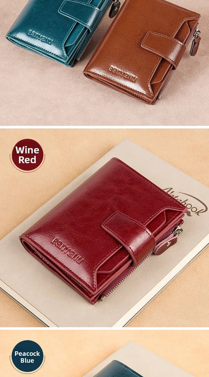 Portefeuille Femme Cuir 2025 Grande Capacité - Sac Crossbody Anti-Vol Clip Monnaie Téléphone