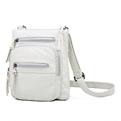 Sac à Main Femme Cuir PU Multi-Couches - Sac Épaule Bandoulière Crossbody Messenger Rabat Porte-Monnaie