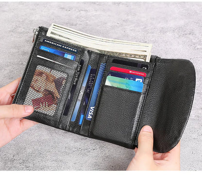 Portefeuille Femme Luxe Clip Cuir - Clutch Soirée Designer Porte-Cartes Crédit