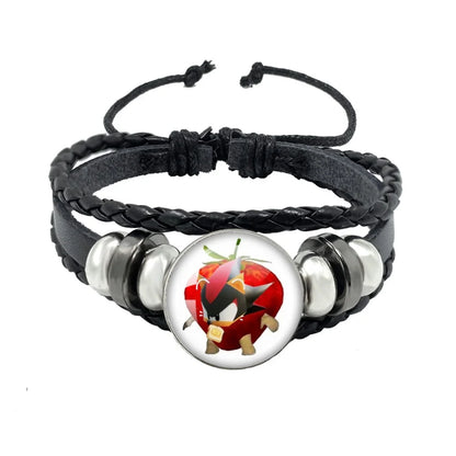 Bracelet Shadow le Hérisson Cabochon Verre – Cuir Multicouche Tressé Unisexe