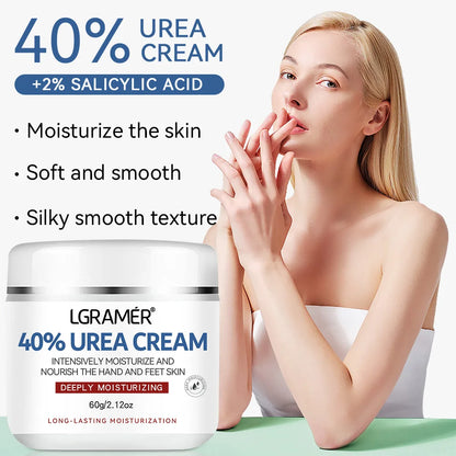 Crème Urée 40% Mains Pieds 60g - Hydratante Réparatrice Peau Sèche Craquelée Talons Fissurés Exfoliante