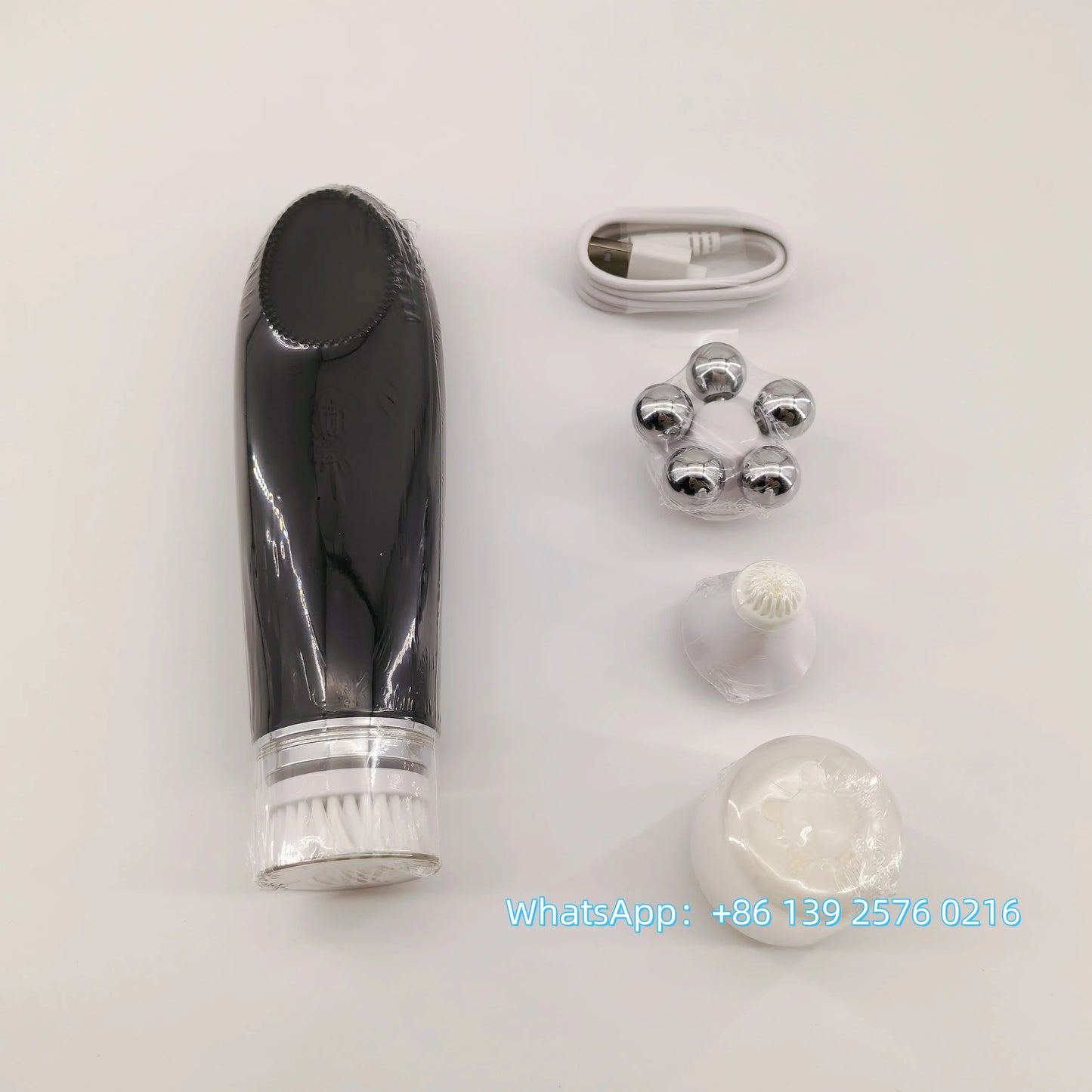 Appareil Nettoyage Facial 4-en-1 Silicone - Brosse Électrique Lifting Visage Anti-Âge Rose