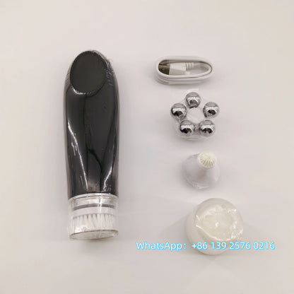 Appareil Nettoyage Facial 4-en-1 Silicone - Brosse Électrique Lifting Visage Anti-Âge Rose