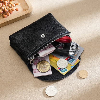 Portefeuille Femme Cuir PU Personnalisable Lettres Nom - Porte-Carte Monnaie Compact Rabat Cadeau Unique