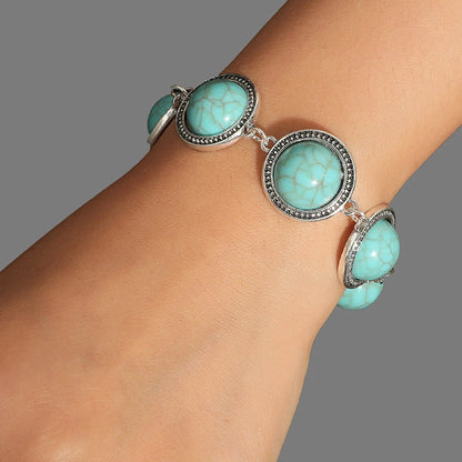 Bracelet Perles Rondes Bohème Vintage Ajustable – Charm Perles Acrylique Femme
