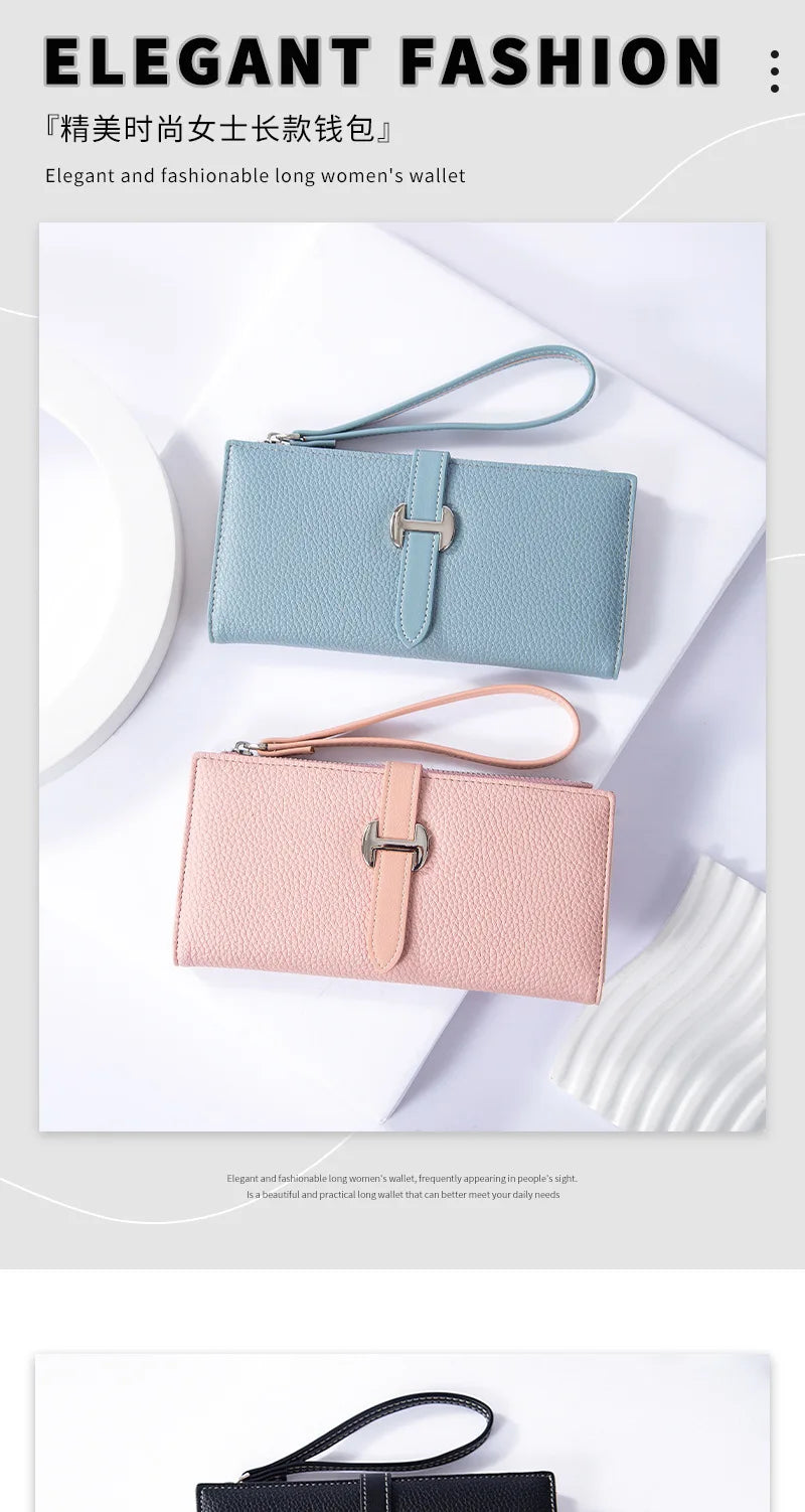 Portefeuille Femme Élégant Grande Capacité - Porte-Cartes Multi-Fentes Clutch