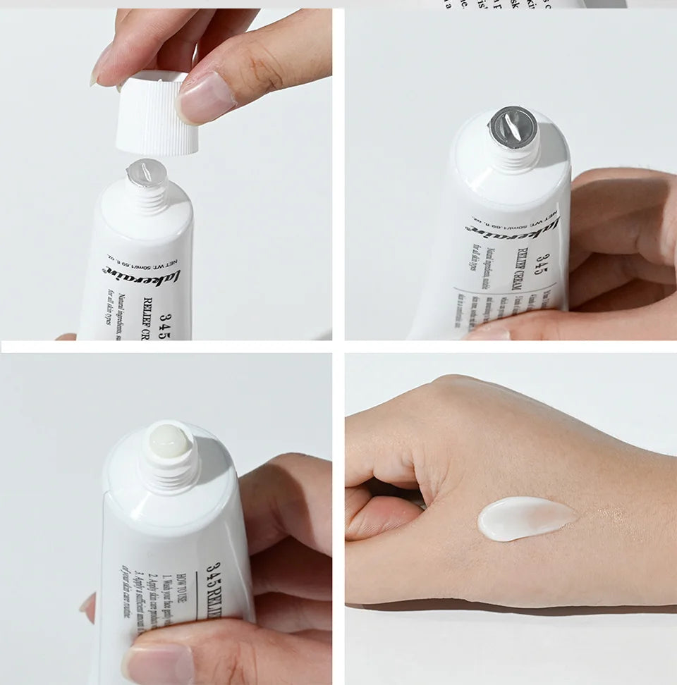 Crème Apaisante Relief 345 - Hydratante Anti-Imperfections Nourrissante Soin Peau Sensible Beauté