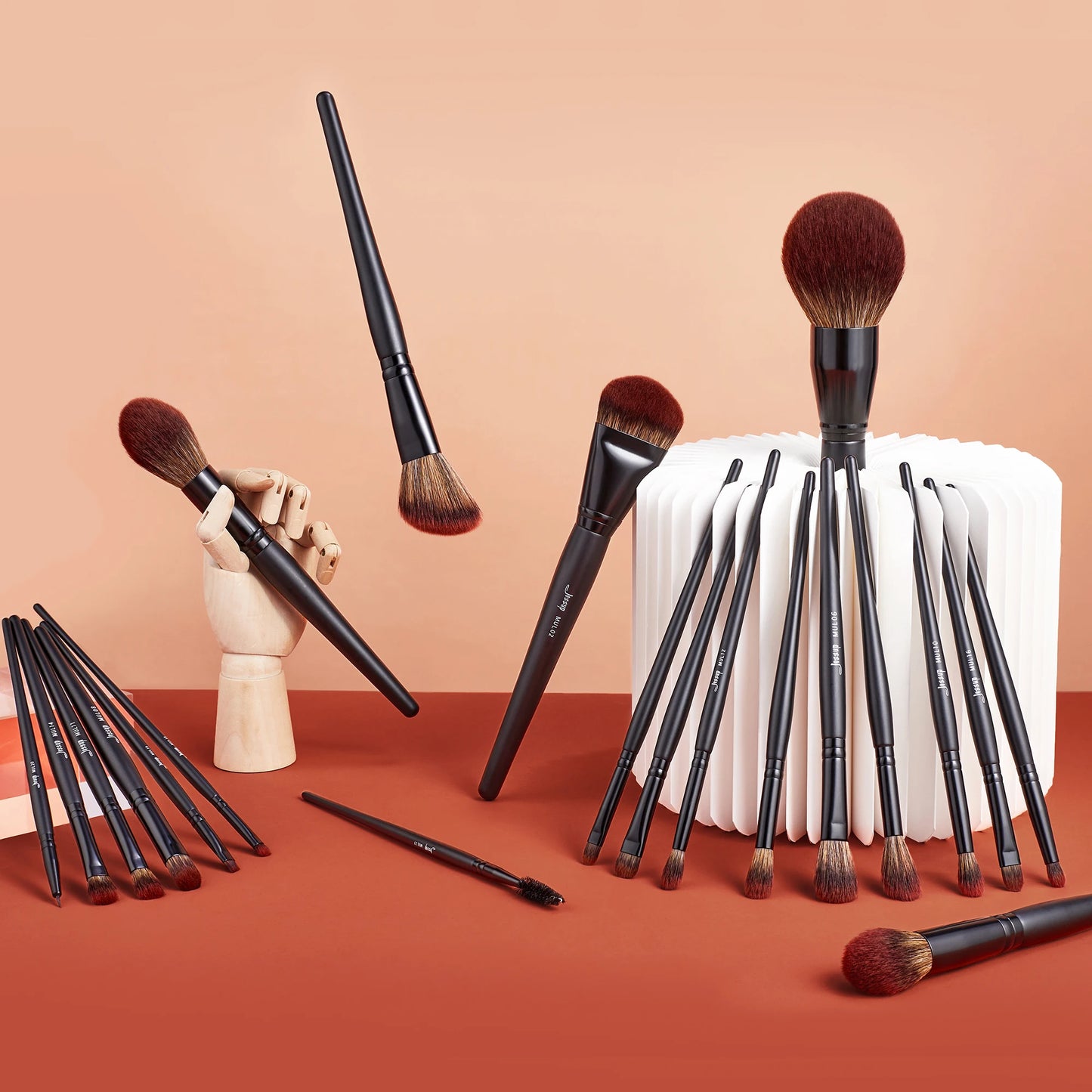 Set Pinceaux Maquillage Jessup 21pcs Premium - Bois Naturel Poils Synthétiques Professionnels