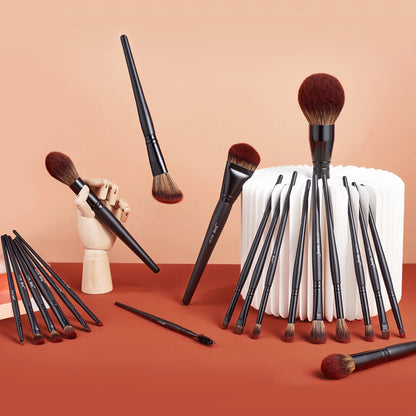 Set Pinceaux Maquillage Jessup 21pcs Premium - Bois Naturel Poils Synthétiques Professionnels