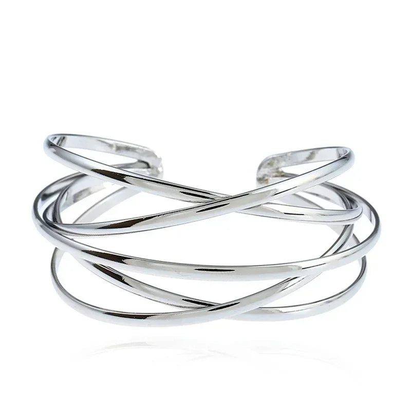 Bracelet Manchette Charm Femme – Alliage Ajustable, 4 Finitions Luxe