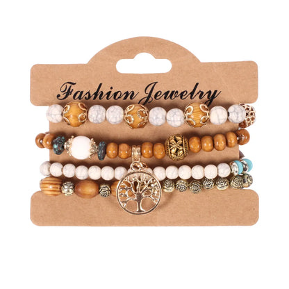 Set Bracelets Bohèmes Perles Colorées – Tressés Main Été
