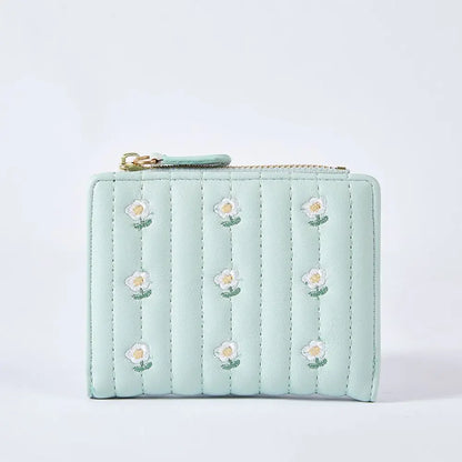 Portefeuille Femme Mini Cute Cuir PU Court - Porte-Monnaie Fashion Coin Money Bag Grande Capacité Blanc
