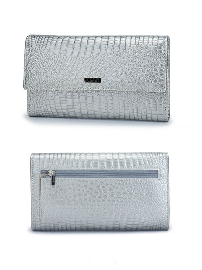 Portefeuille Femme Cuir Verni Noir - Porte-Monnaie Magnétique avec Fermoir Hasp Élégant