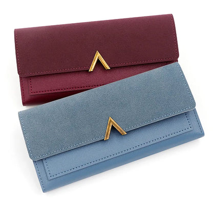Portefeuille Femme Long Cuir PU Perles - Porte-Monnaie Carte Clutch Mini Fermoir Rouge