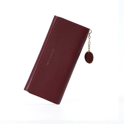 Portefeuille Long Femme Tri-Fold Cuir PU - Clutch Multi-Fonctions Porte-Cartes