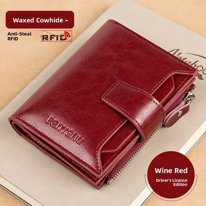 Portefeuille Femme Cuir 2025 Grande Capacité - Sac Crossbody Anti-Vol Clip Monnaie Téléphone