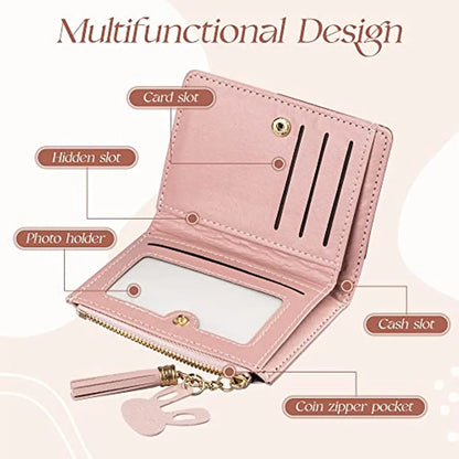 Portefeuille Court Femme à Fermeture Éclair - Cuir PU Grande Capacité