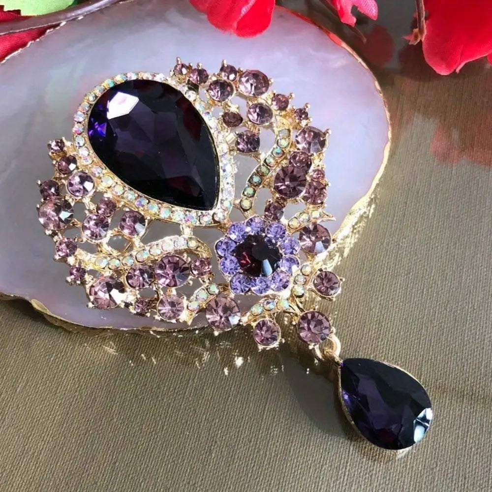 Broche Baroque Fleur Luxe - Pin's Élégant Mariage Soirée Cadeau
