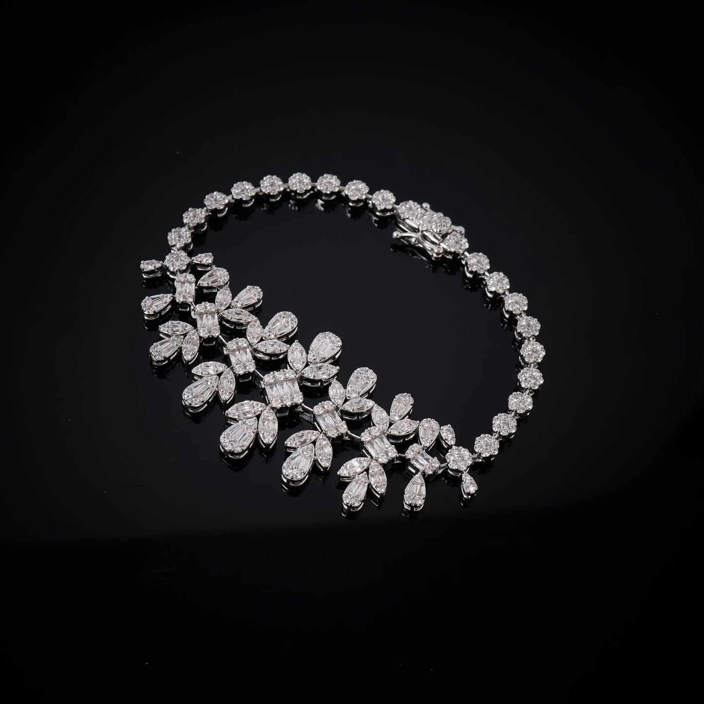 Parure Mariée Complète Zircon Cubique – Collier Boucles Bracelet Bague