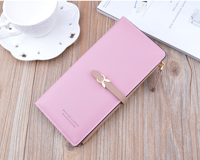Portefeuille Femme Long Cuir Luxe Slim - Porte-Carte Crédit Clutch Élégant Tendance