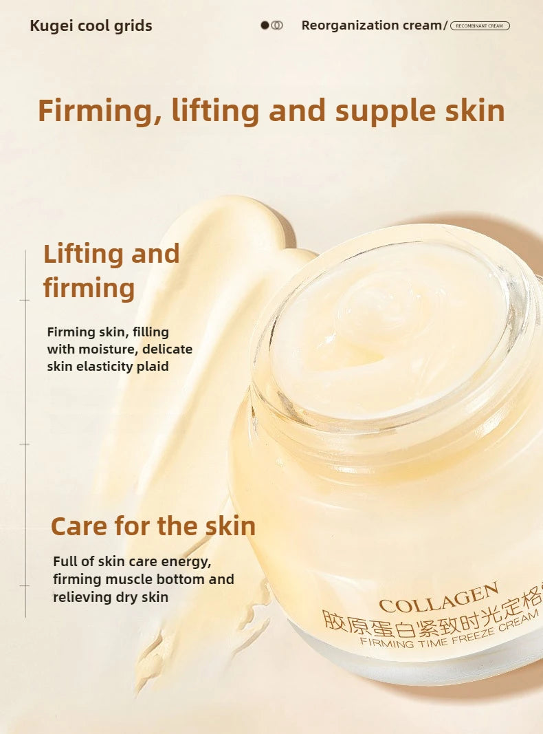 Crème Collagène 50g - Lifting Raffermissante Hydratante Anti-Rides Ridules Éclaircissante Visage Beauté