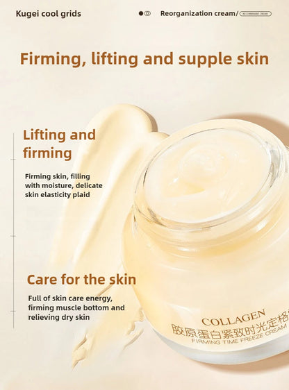 Crème Collagène 50g - Lifting Raffermissante Hydratante Anti-Rides Ridules Éclaircissante Visage Beauté
