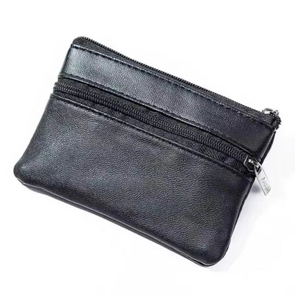 Porte-Monnaie Cuir Compact avec Porte-Clés - Mini Portefeuille Zippé Homme Femme Enfant