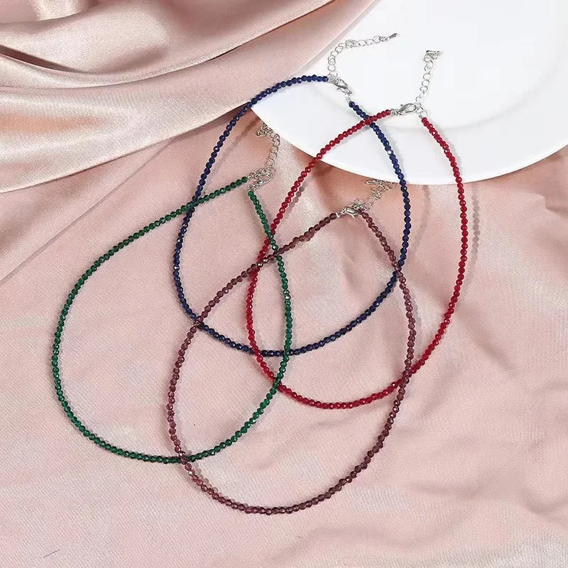 Collier Choker Perles Verre Bohème – Chaîne Courte Sweet Femme