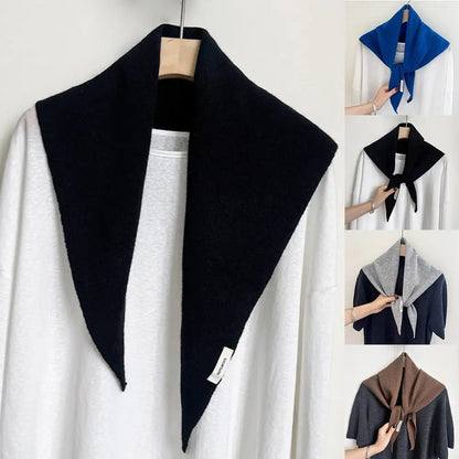 Foulard Triangle Laine 100% Coréen Femme - Écharpe Cachemire Longue Chaude Châle Tricotée