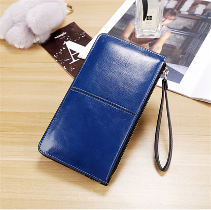 Portefeuille Clutch Femme Vintage Cuir Ciré PU - Grande Capacité avec Bracelet