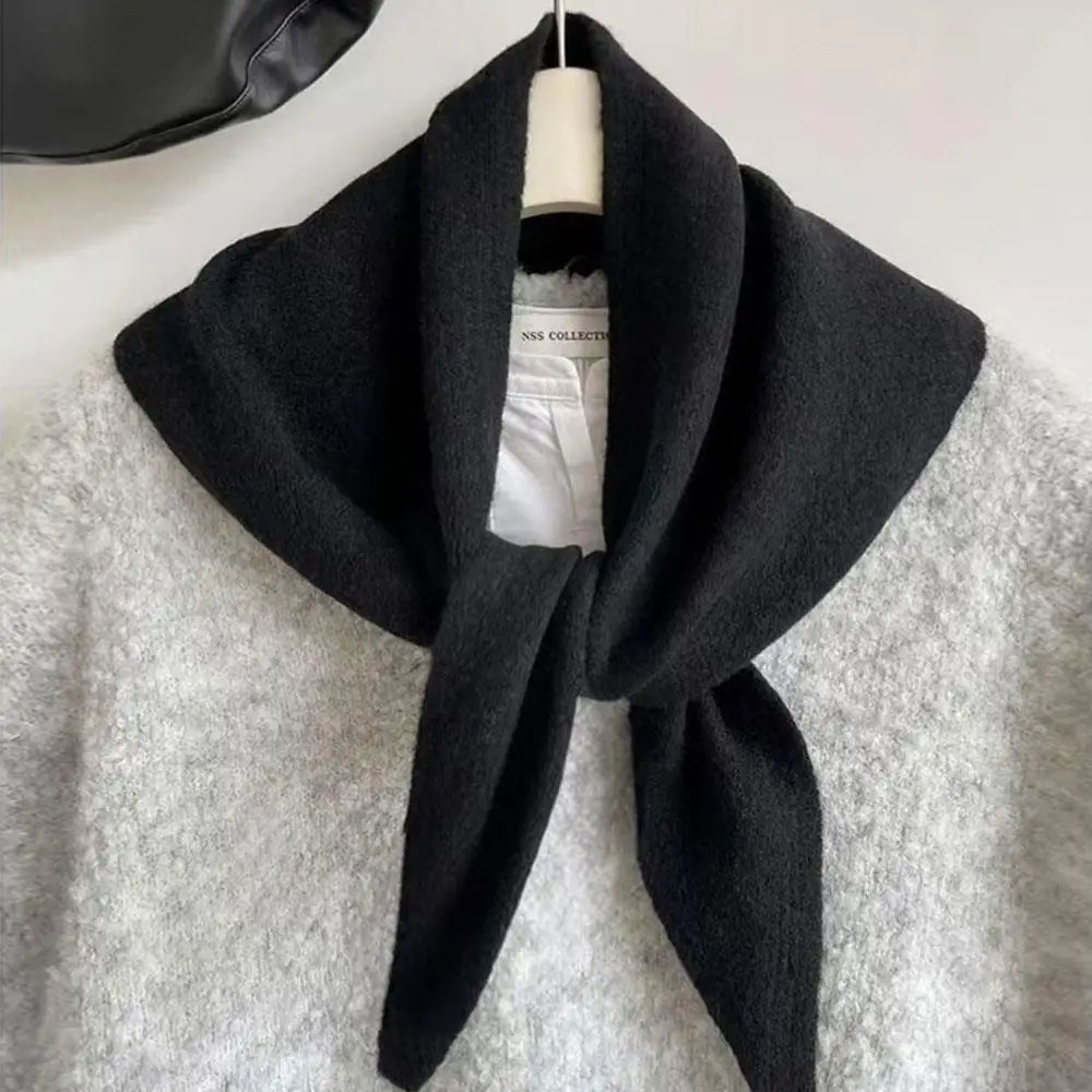Foulard Triangle Laine 100% Coréen Femme - Écharpe Cachemire Longue Chaude Châle Tricotée