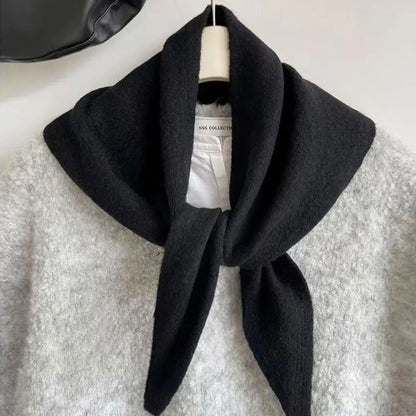 Foulard Triangle Laine 100% Coréen Femme - Écharpe Cachemire Longue Chaude Châle Tricotée