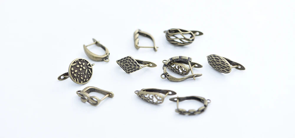 Boucles d'Oreilles Géométriques Bronze Antique - Accessoires DIY Cuivre