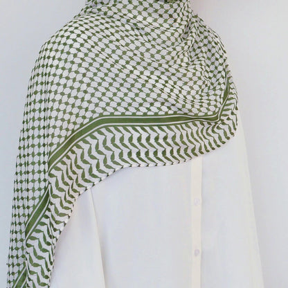 Foulard Hijab Keffieh Mousseline Femme - Écharpe Châle Islamique Musulman Respirant Dubai