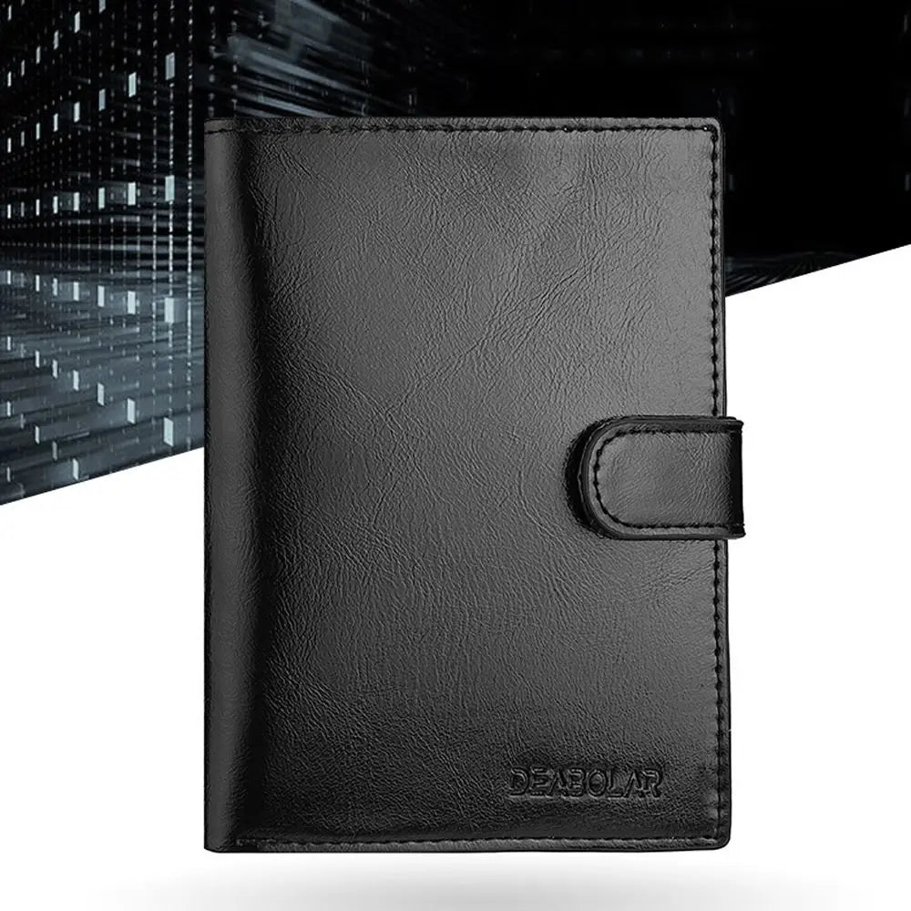 Porte-Passeport Cuir PU Multifonction Grande Capacité - Protège Passeport Porte-Carte Voyage Homme Femme Noir