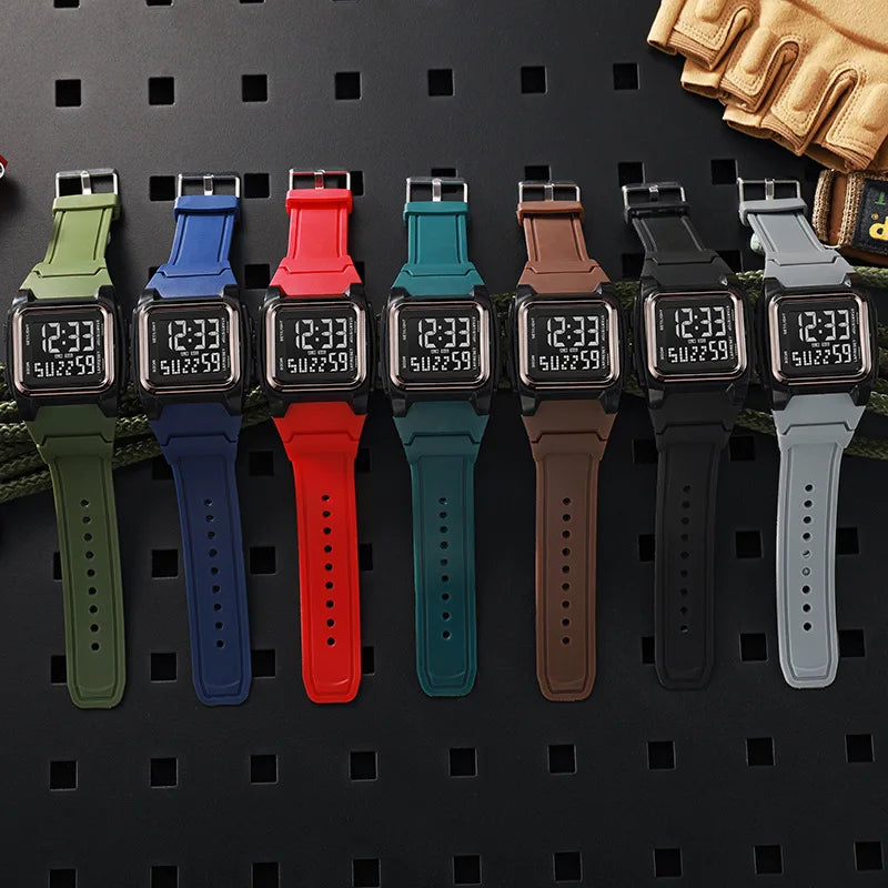 Montre Sport Numérique YIKAZE - Étanche LED Multifonction Homme