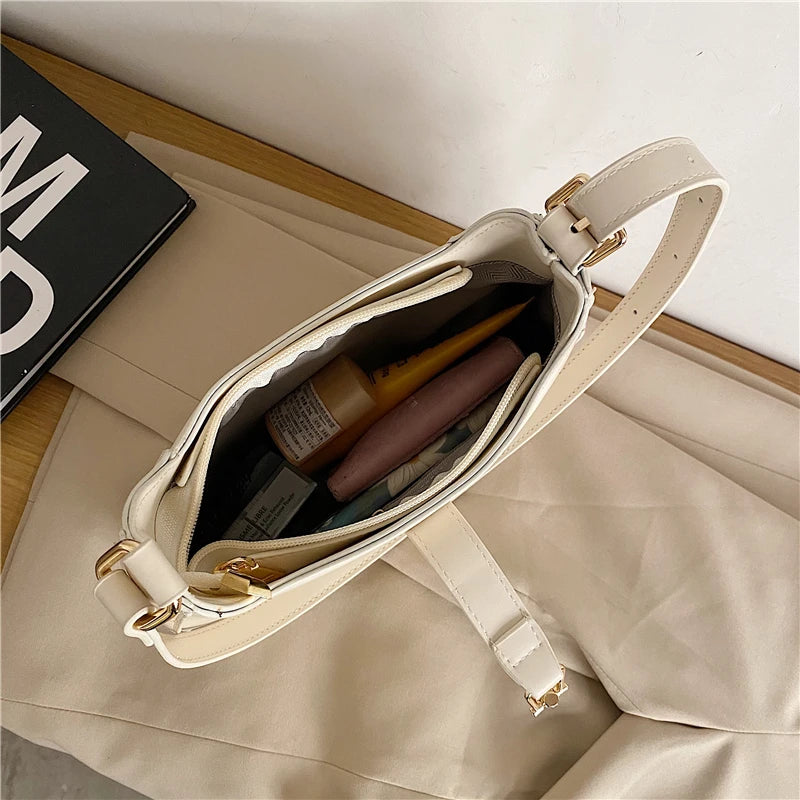 Sac à Main Femme Cuir Luxe Designer - Sac Bandoulière Crossbody Jaune Pâle