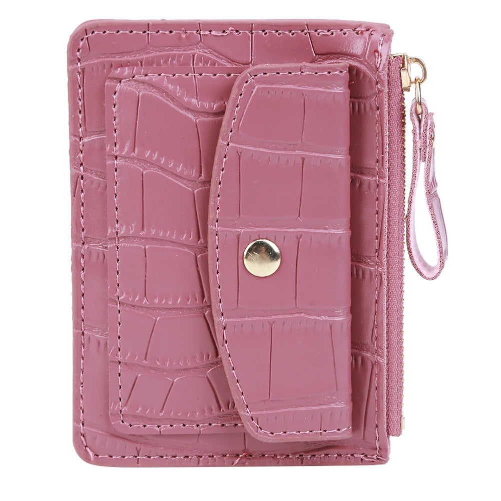 Portefeuille Court Femme Cuir PU - Porte-Monnaie Compact avec Porte-Cartes
