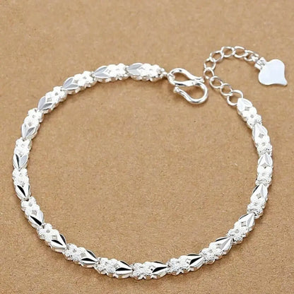 Bracelet Argent Sterling 925 Chaîne Carrée Solide - Bijou Femme Homme Unisexe Cadeau Mariage Soirée