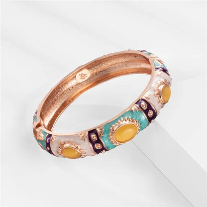 Bracelet Jonc Émail Cloisonné - Design Bohème Hawaï Inde Afrique