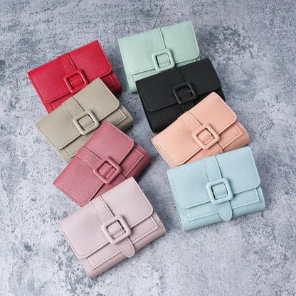 Portefeuille Femme Compact Cuir PU - Porte-Monnaie avec Porte-Cartes Étudiant