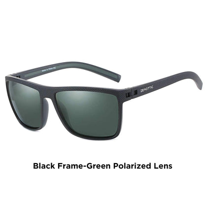 ZENOTTIC Lunettes de Soleil Polarisées Carrées — TR-90 Léger, UV400, Unisexe