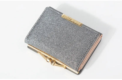 Portefeuille Femme Brillant Tri-Fold - Cartera Mujer Clutch Porte-Monnaie Simple