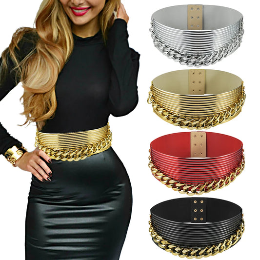Ceinture Statement Cuir Chaînes Vintage – Jupe Longue Africain Femme