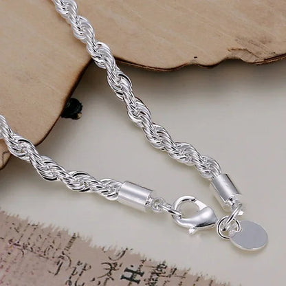 Bracelet Chaîne Argent Sterling 925 — Élégant et Minimaliste, 20 Coloris