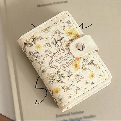 Portefeuille Femme 20 Poches Cartes Cuir PU - Porte-Cartes Étanche Grande Capacité