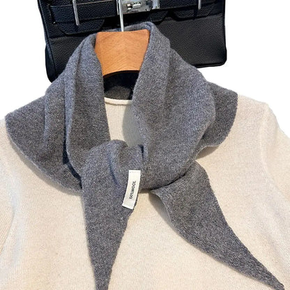Foulard Triangle Laine 100% Niche Britannique Coréen - Écharpe Tricotée Multifonction Femme