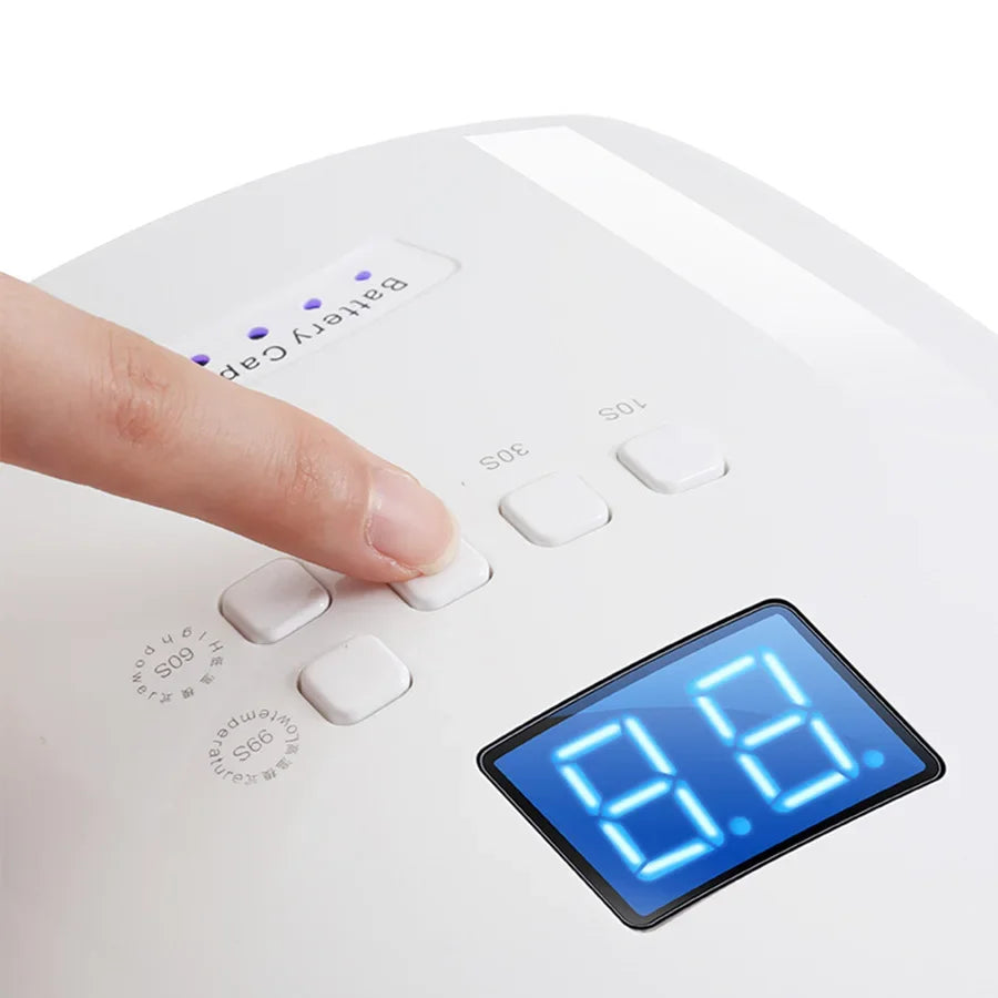 Lampe UV LED Ongles 66W Rechargeable Sans Fil - Séchoir Gel Polish Manucure Pédicure Portable