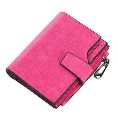 Portefeuille Femme Court Cuir PU Pliable Gris - Porte-Carte Porte-Monnaie Portable Lady Coin Purse